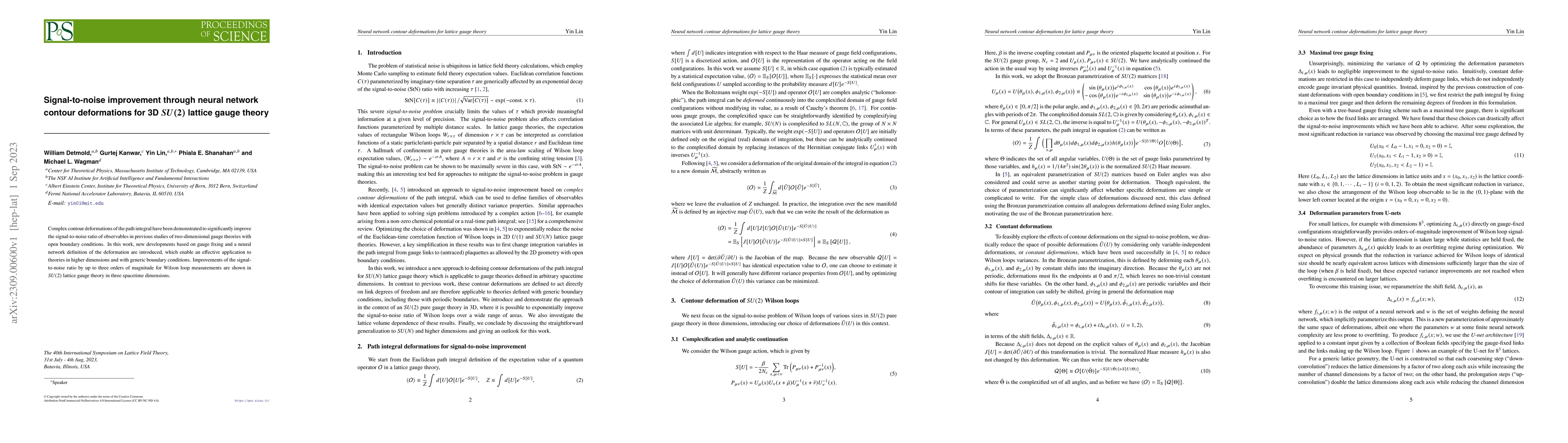Thumbnail for Signal-to-noise improvement through neural network contour deformations
  for 3D $SU(2)$ lattice gauge theory