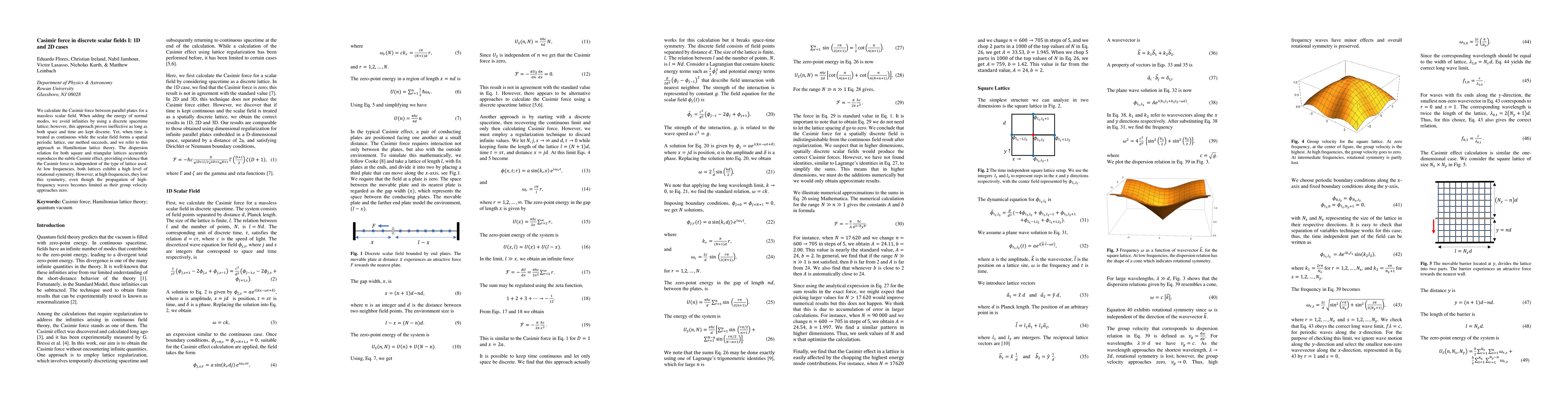 Thumbnail for Casimir force in discrete scalar fields I: 1D and 2D cases