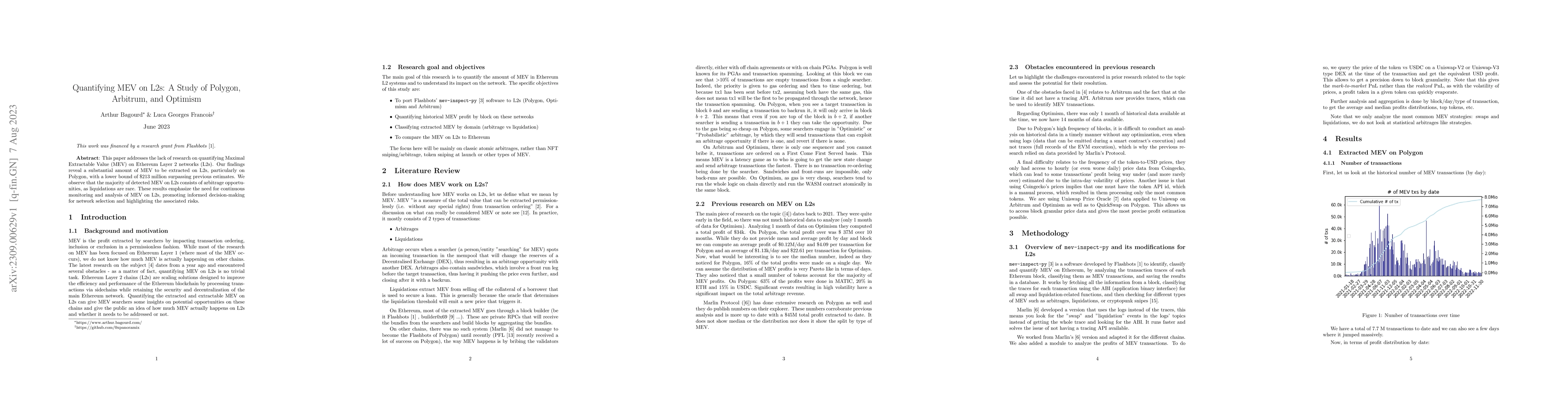 Thumbnail for Quantifying MEV On Layer 2 Networks