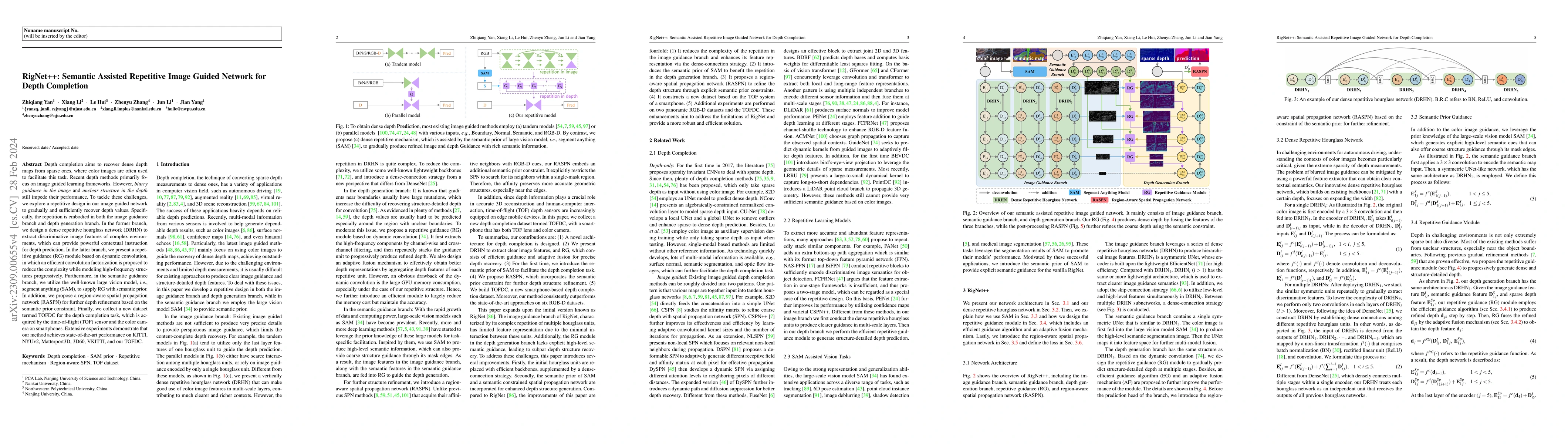 Thumbnail for RigNet++: Semantic Assisted Repetitive Image Guided Network for Depth
  Completion