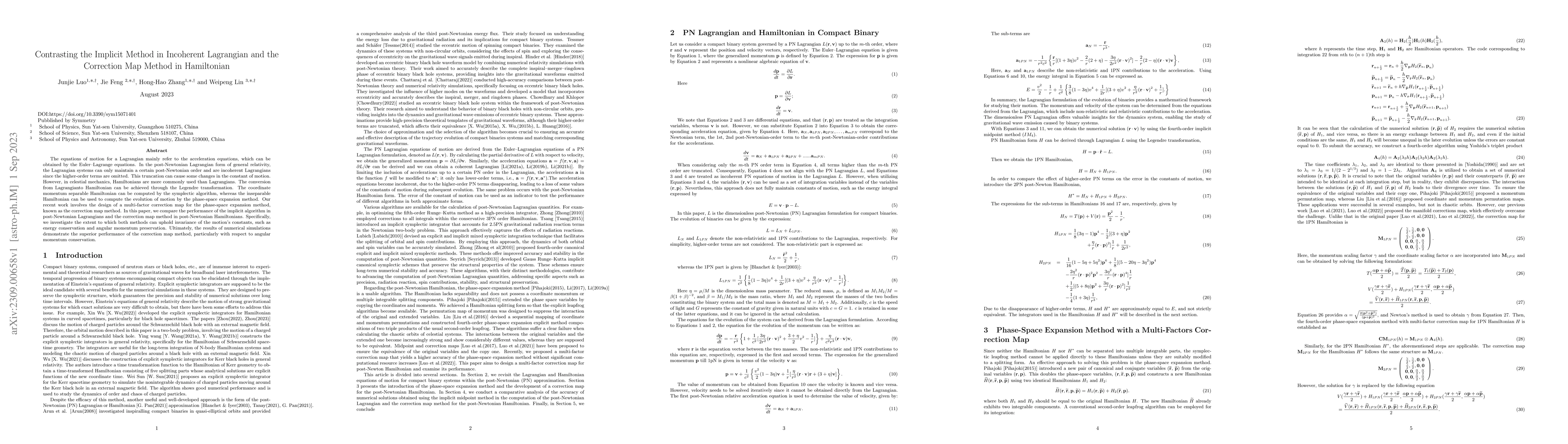 Thumbnail for Contrasting the Implicit Method in Incoherent Lagrangian and the
  Correction Map Method in Hamiltonian