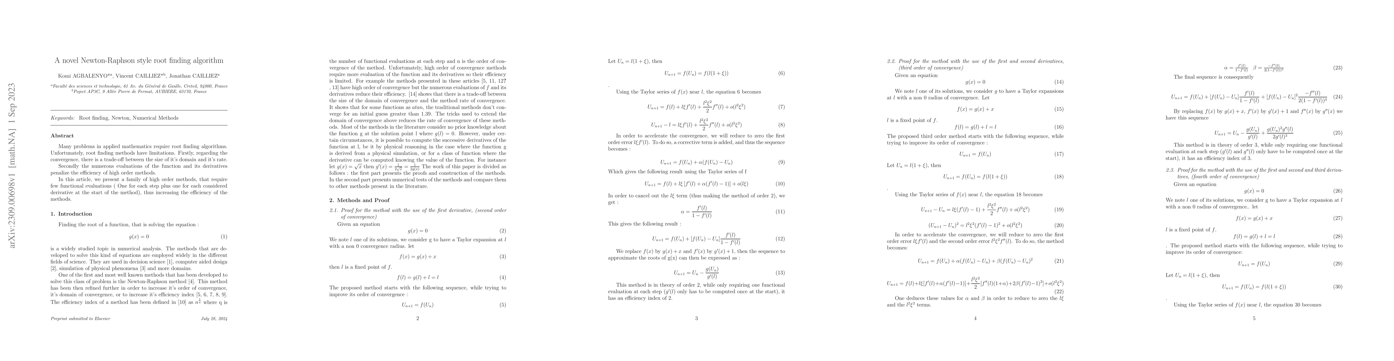Thumbnail for A novel Newton-Raphson style root finding algorithm