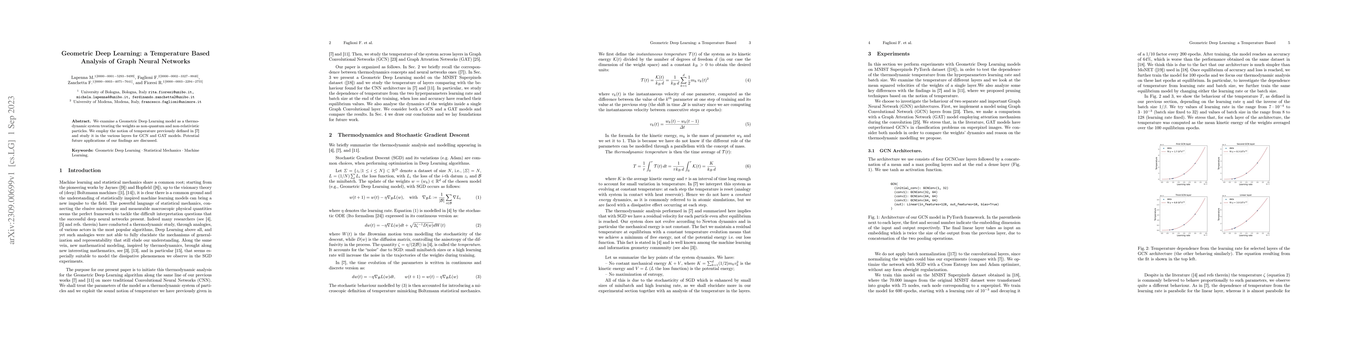 Thumbnail for Geometric Deep Learning: a Temperature Based Analysis of Graph Neural
  Networks