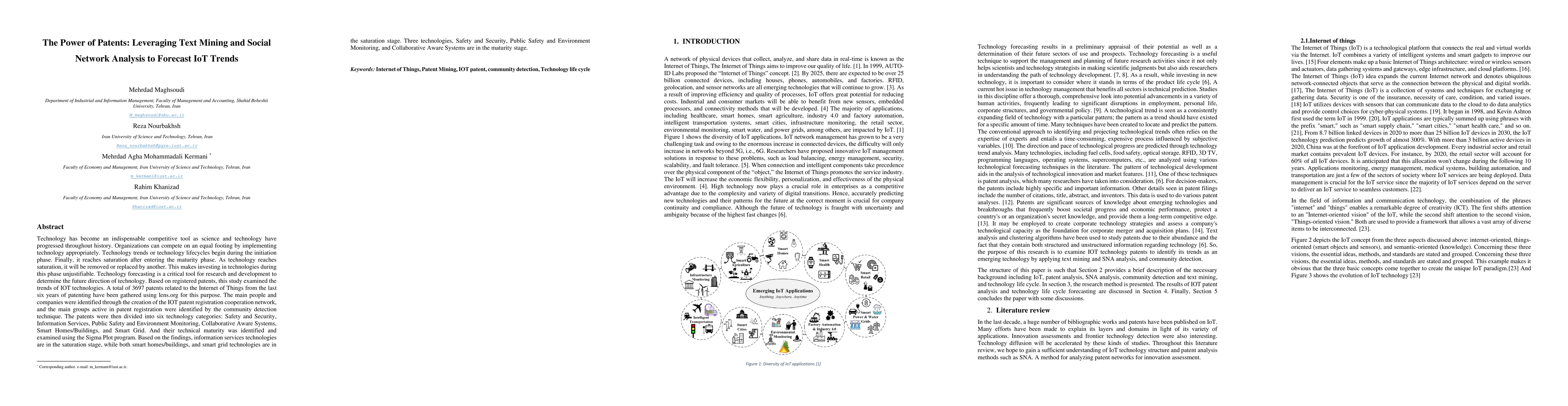 Thumbnail for The Power of Patents: Leveraging Text Mining and Social Network Analysis
  to Forecast IoT Trends