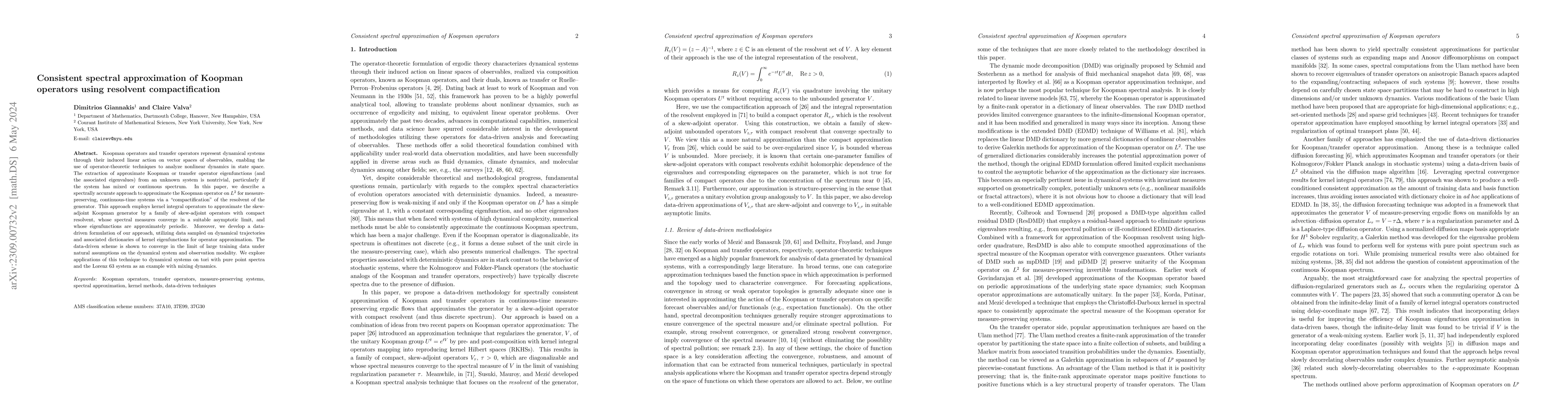 Thumbnail for Consistent spectral approximation of Koopman operators using resolvent
  compactification