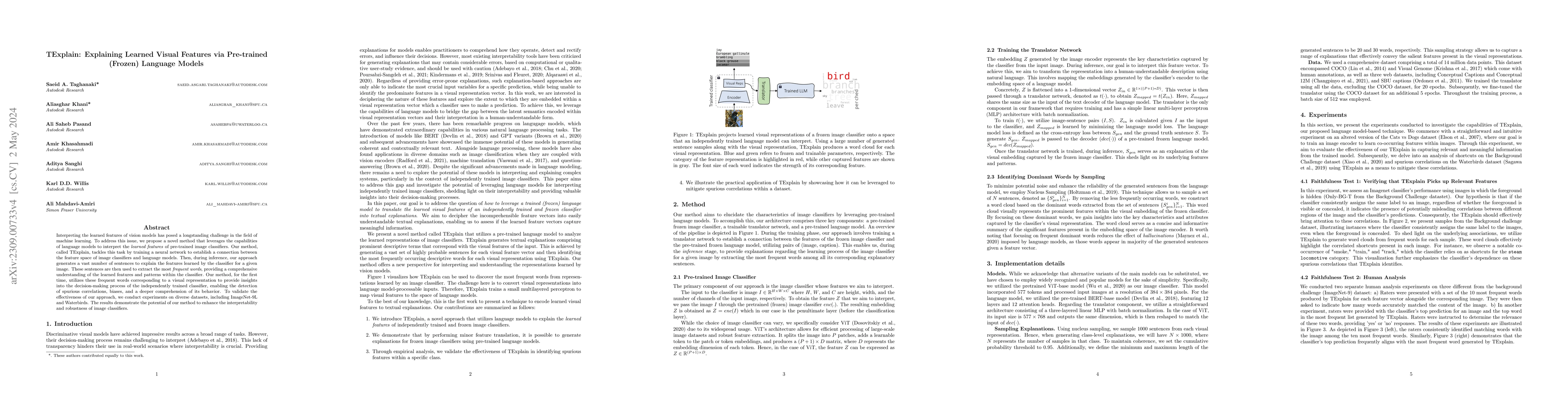 Thumbnail for TExplain: Explaining Learned Visual Features via Pre-trained (Frozen)
  Language Models