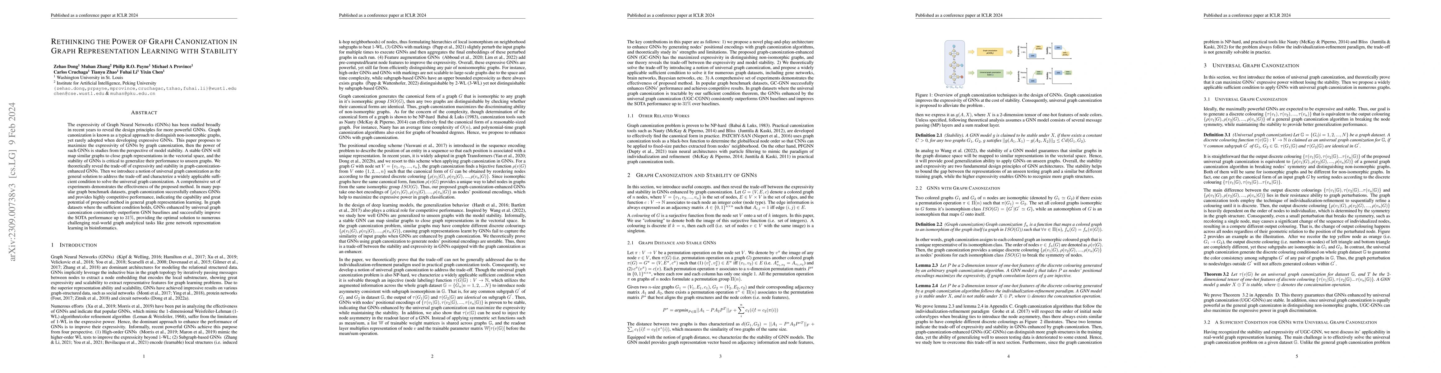 Thumbnail for Rethinking the Power of Graph Canonization in Graph Representation
  Learning with Stability