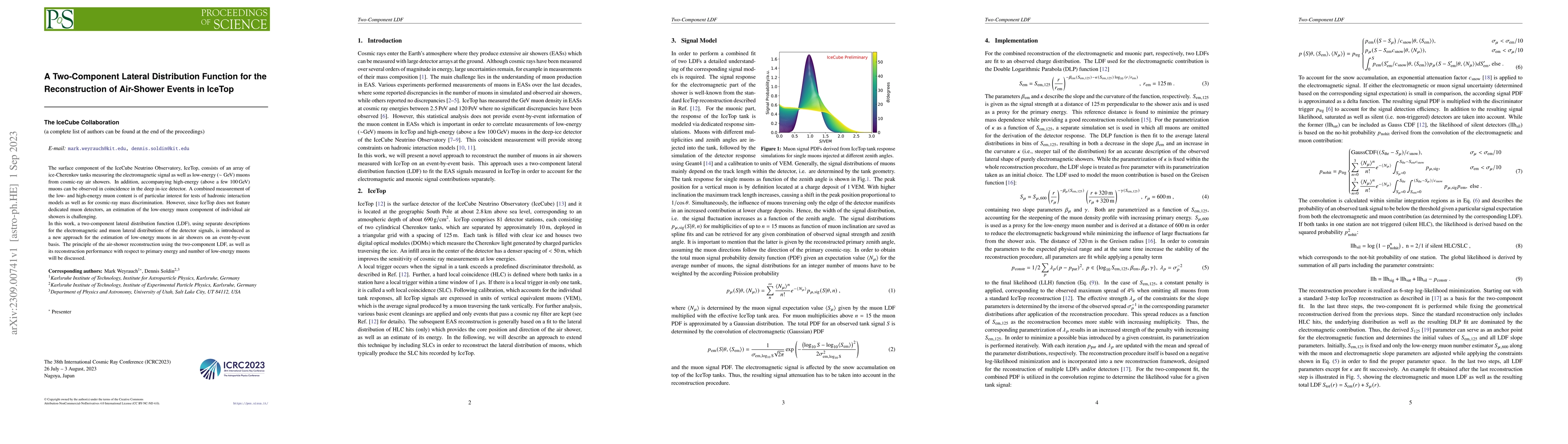 Thumbnail for A Two-Component Lateral Distribution Function for the Reconstruction of
  Air-Shower Events in IceTop