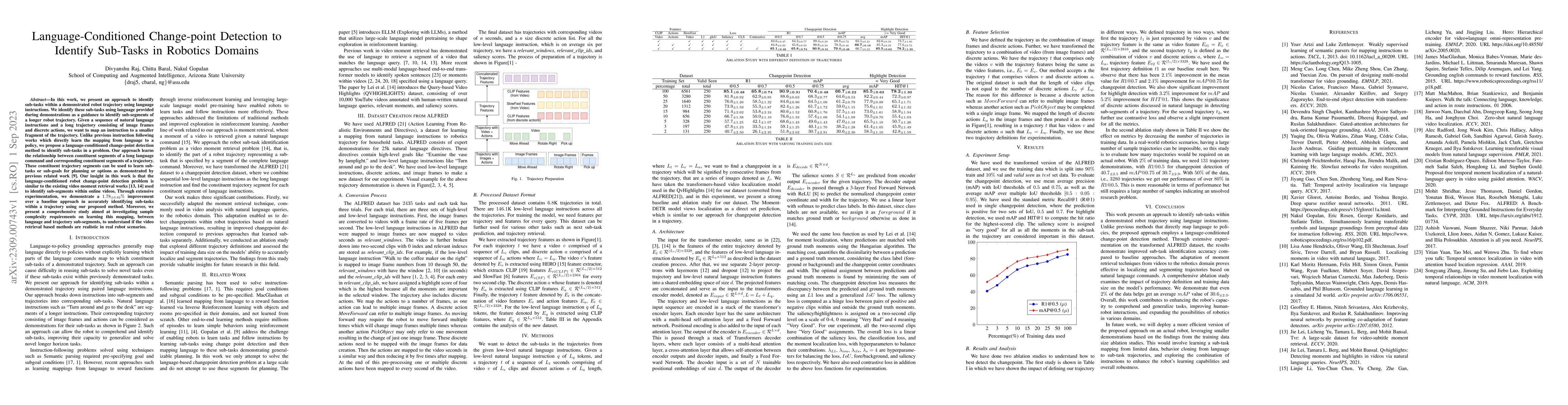 Thumbnail for Language-Conditioned Change-point Detection to Identify Sub-Tasks in
  Robotics Domains