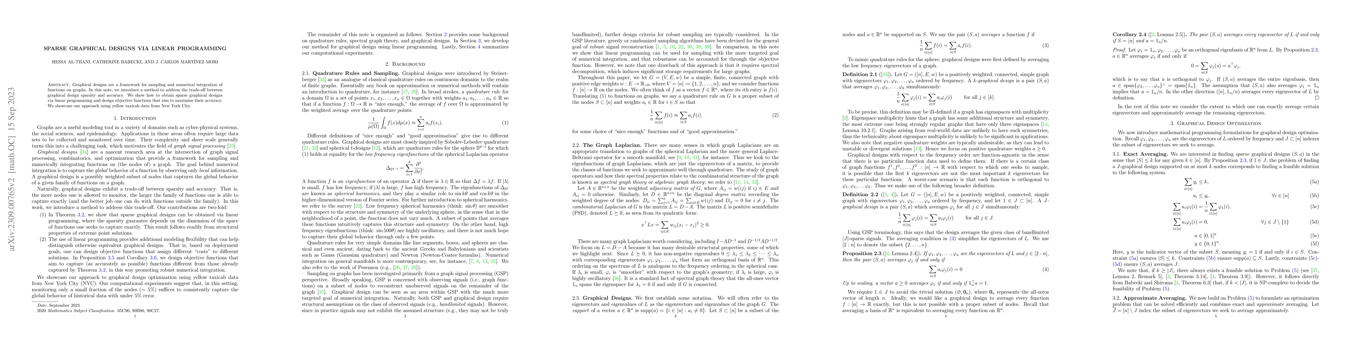 Thumbnail for Sparse Graphical Designs via Linear Programming