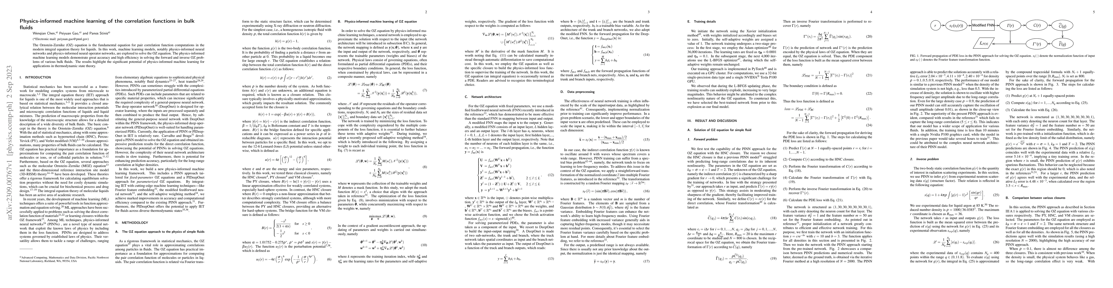 Thumbnail for Physics-informed machine learning of the correlation functions in bulk
  fluids