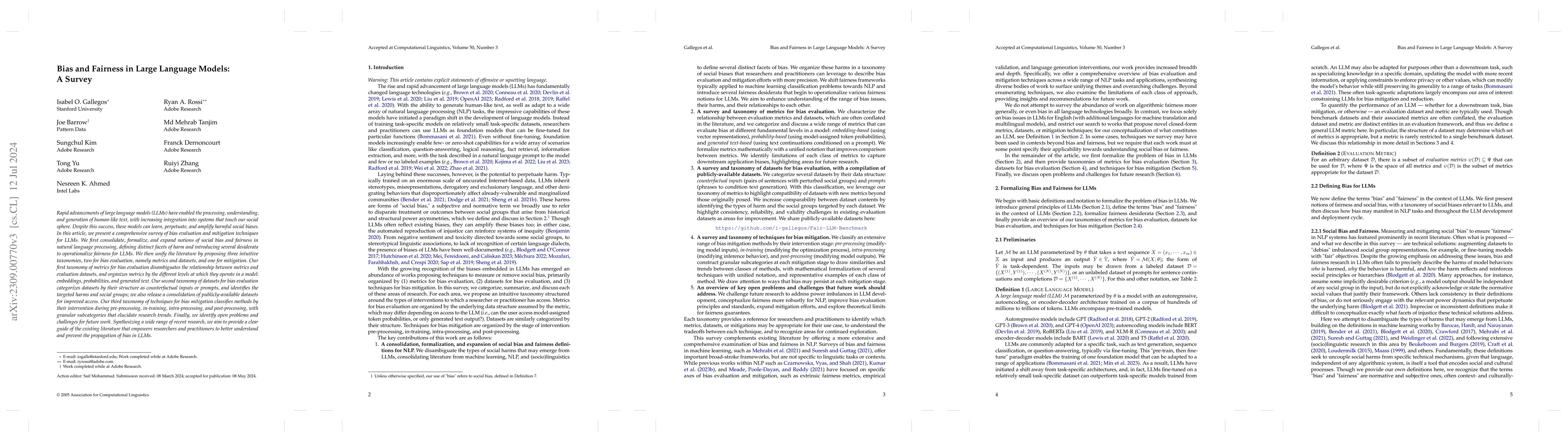 Thumbnail for Bias and Fairness in Large Language Models: A Survey