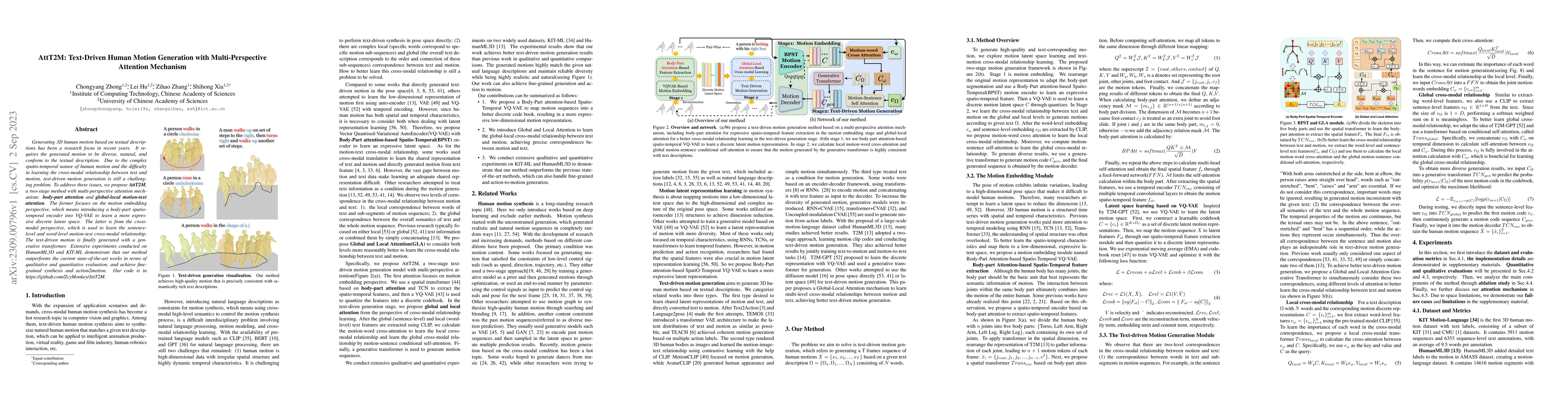 Thumbnail for AttT2M: Text-Driven Human Motion Generation with Multi-Perspective
  Attention Mechanism