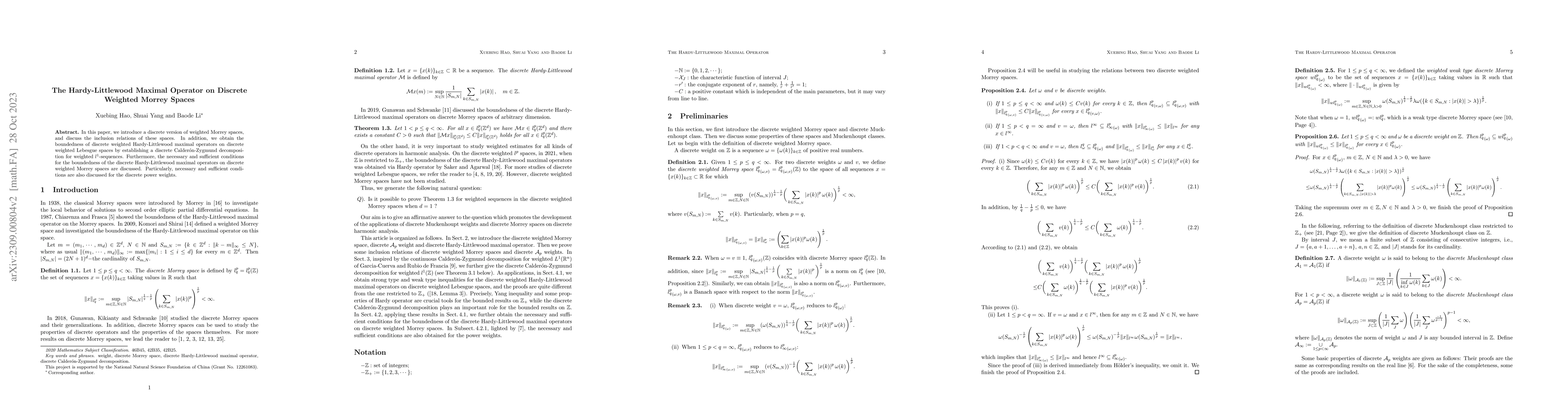 Thumbnail for The Hardy-Littlewood Maximal Operator on Discrete Weighted Morrey Spaces