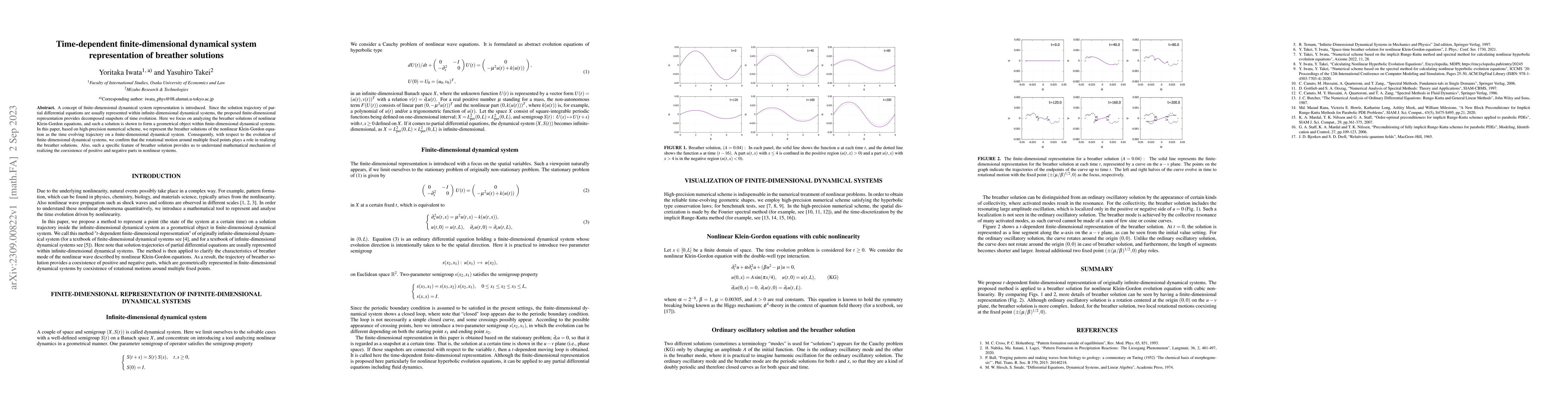 Thumbnail for Time-dependent finite-dimensional dynamical system representation of
  breather solutions