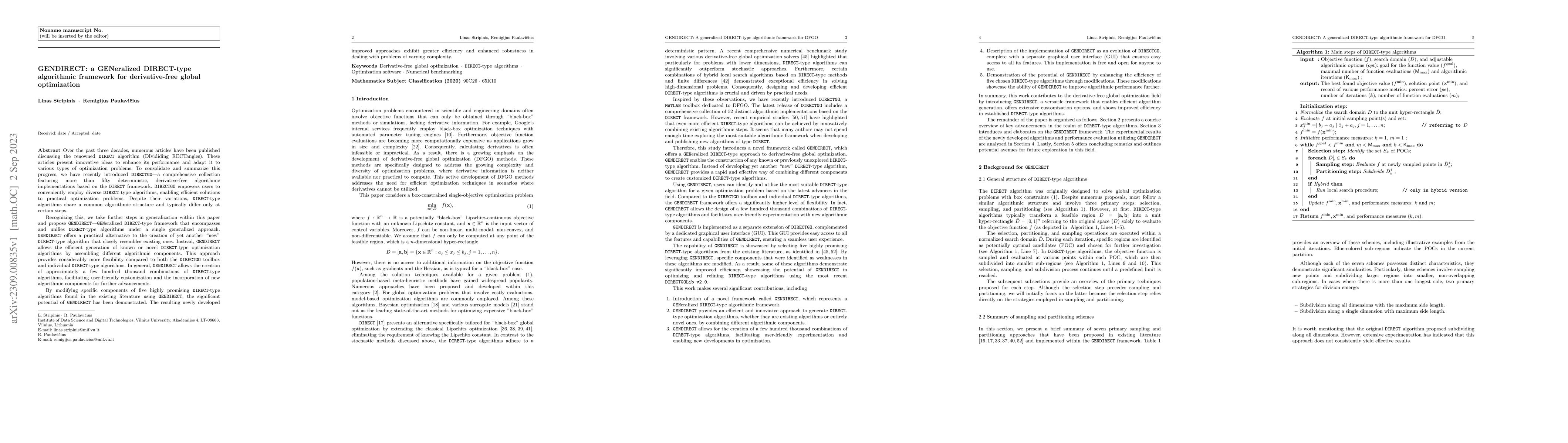 Thumbnail for GENDIRECT: a GENeralized DIRECT-type algorithmic framework for
  derivative-free global optimization