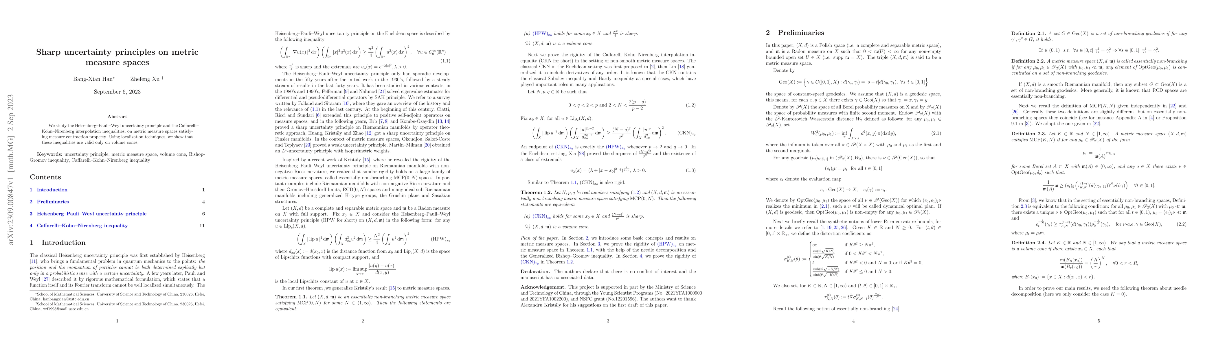 Thumbnail for Sharp uncertainty principles on metric measure spaces