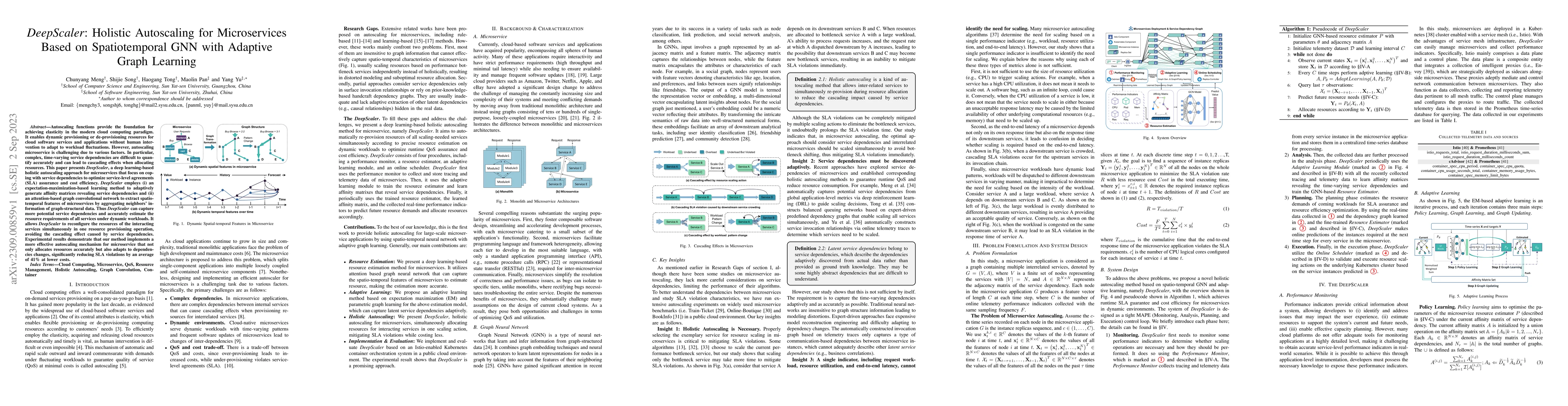 Thumbnail for DeepScaler: Holistic Autoscaling for Microservices Based on
  Spatiotemporal GNN with Adaptive Graph Learning