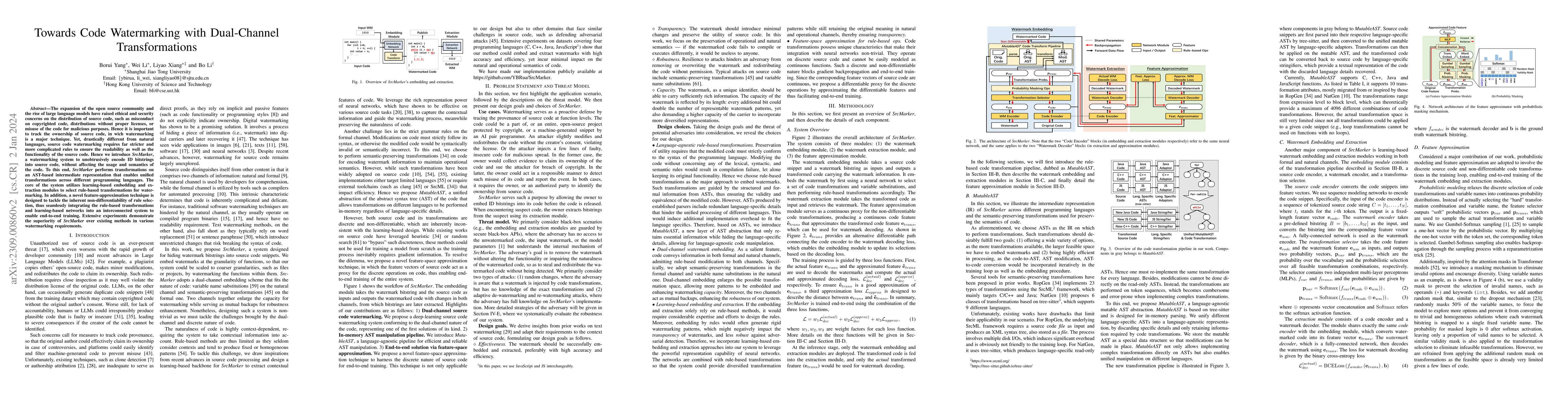 Thumbnail for Towards Code Watermarking with Dual-Channel Transformations