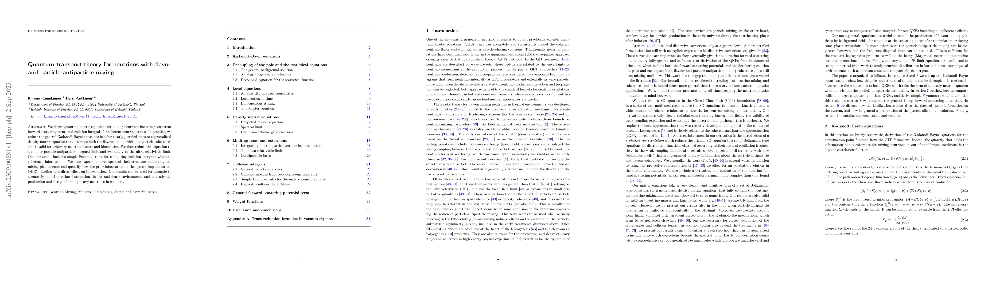 Thumbnail for Quantum transport theory for neutrinos with flavor and
  particle-antiparticle mixing