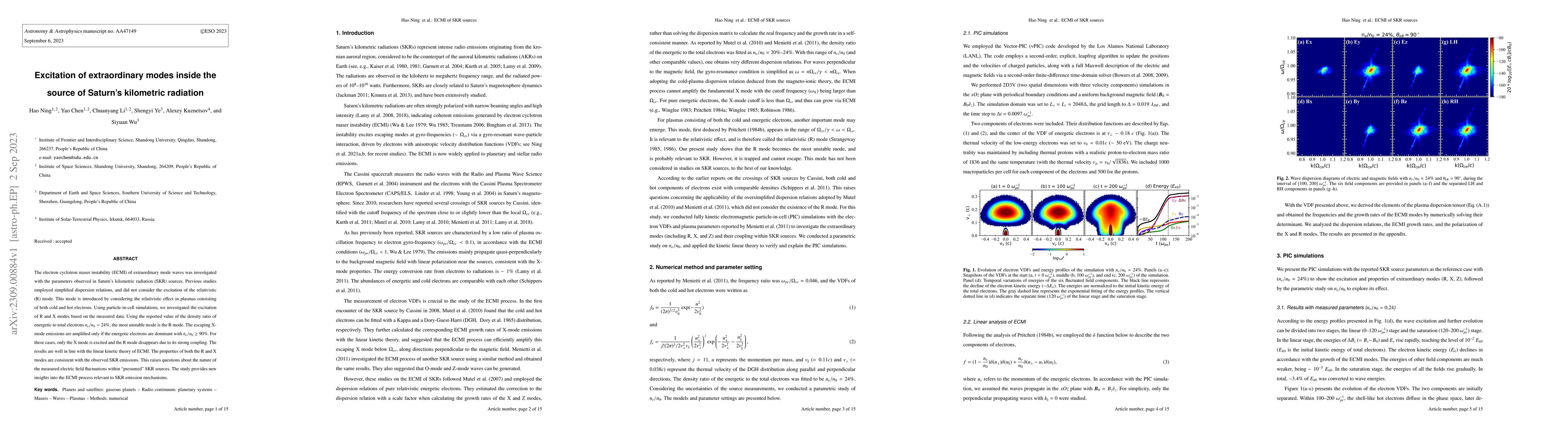 Thumbnail for Excitation of extraordinary modes inside the source of Saturn's
  kilometric radiation