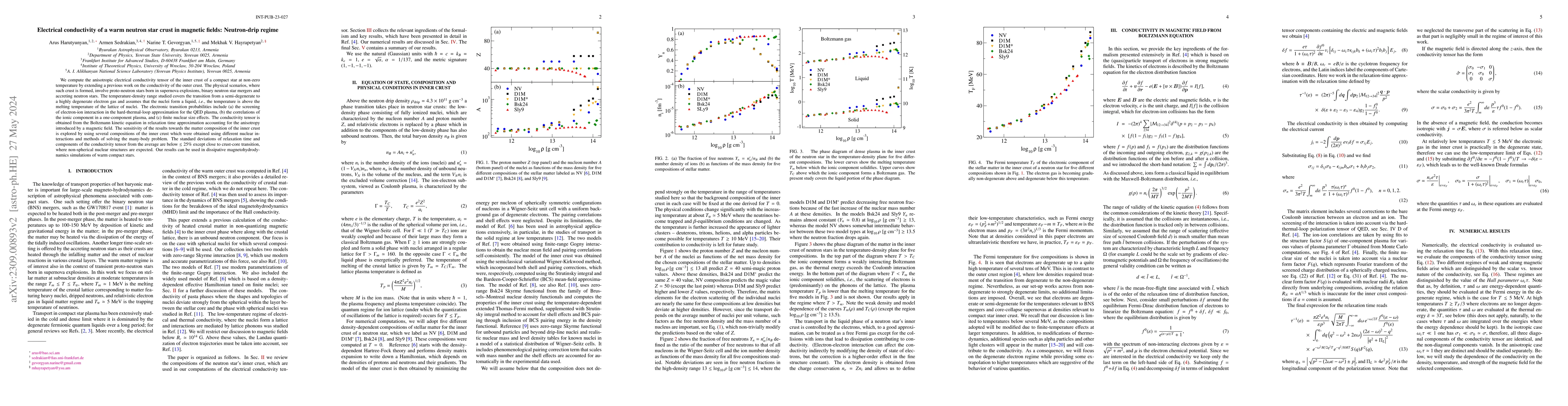Thumbnail for Electrical conductivity of warm neutron star crust in magnetic fields:
  Neutron-drip regime