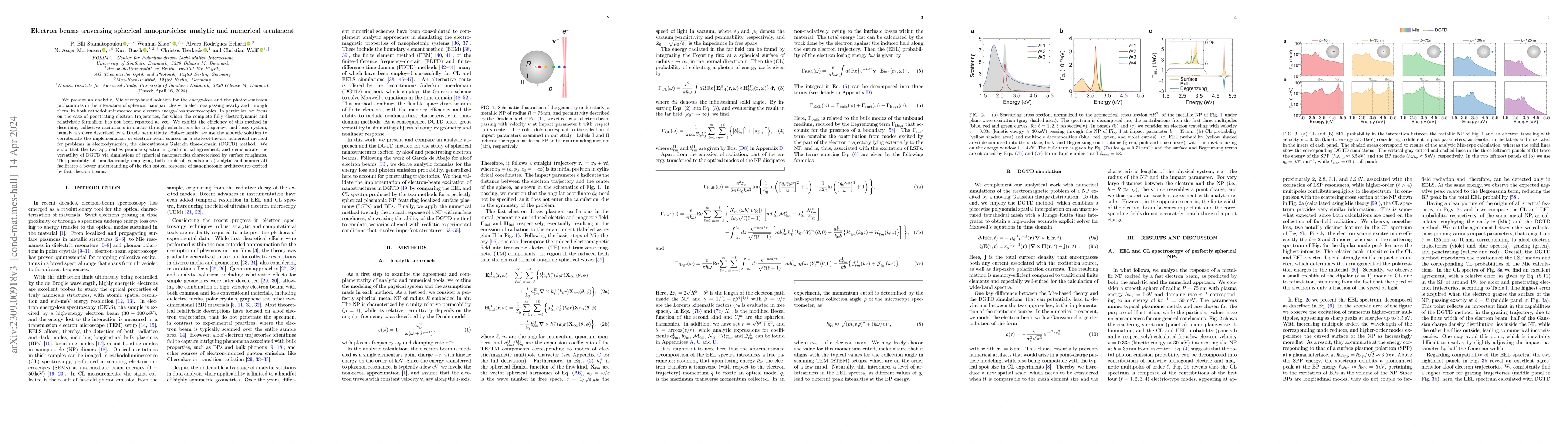 Thumbnail for Electron beams traversing spherical nanoparticles: analytic and
  numerical treatment