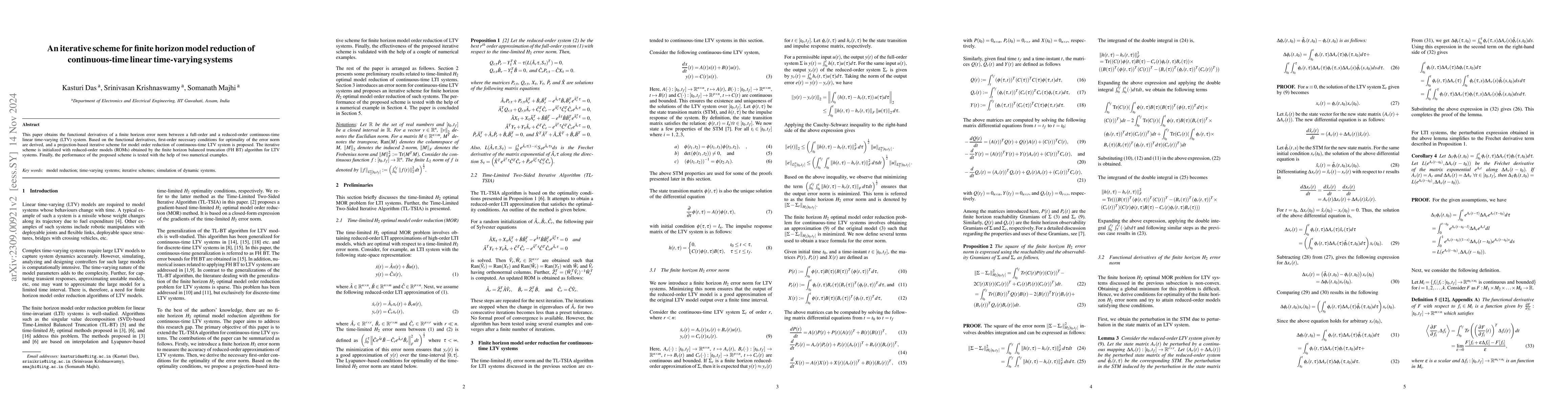 Thumbnail for An iterative scheme for finite horizon model reduction of
  continuous-time linear time-varying systems