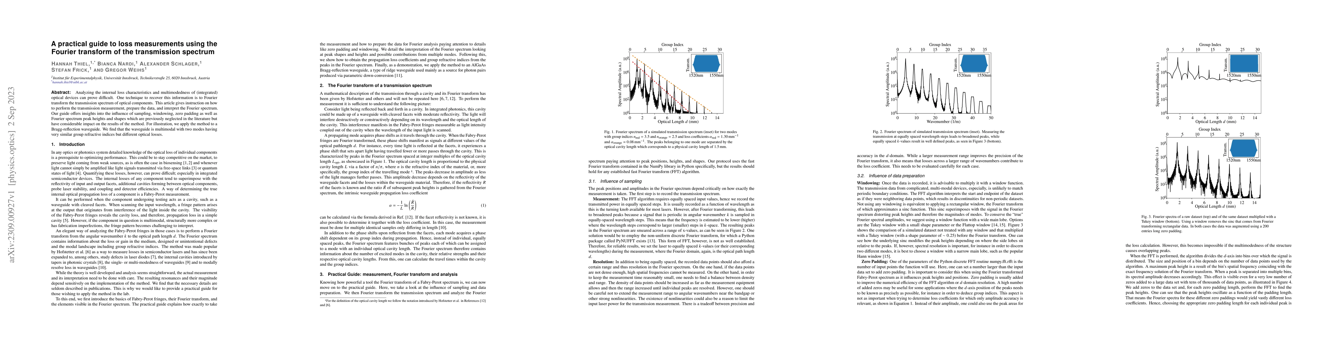 Thumbnail for A practical guide to loss measurements using the Fourier transform of
  the transmission spectrum