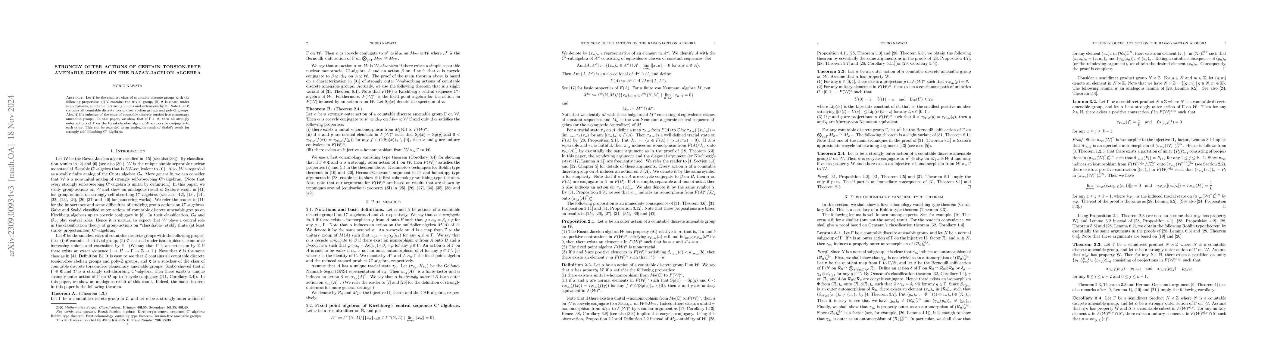 Thumbnail for Strongly outer actions of certain torsion-free amenable groups on the
  Razak-Jacelon algebra