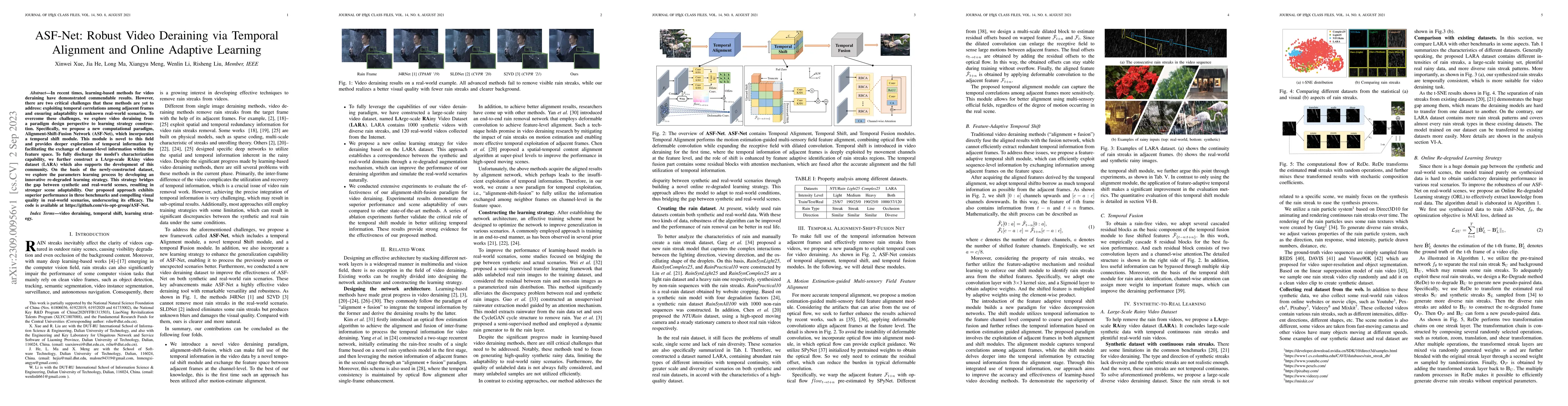 Thumbnail for ASF-Net: Robust Video Deraining via Temporal Alignment and Online
  Adaptive Learning
