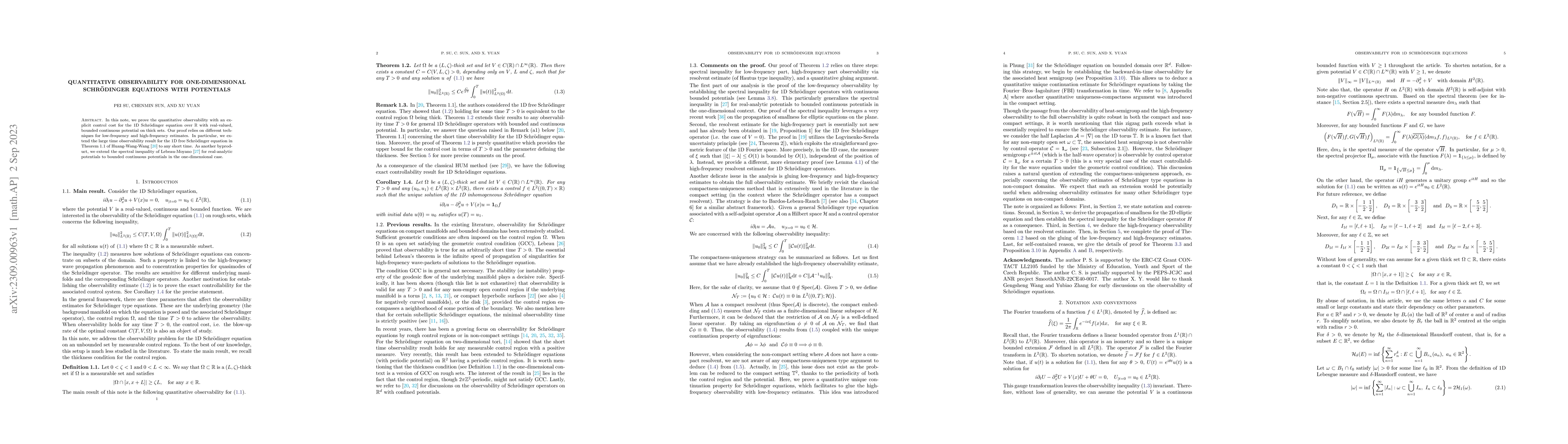 Thumbnail for Quantitative observability for one-dimensional Schr\"odinger equations
  with potentials