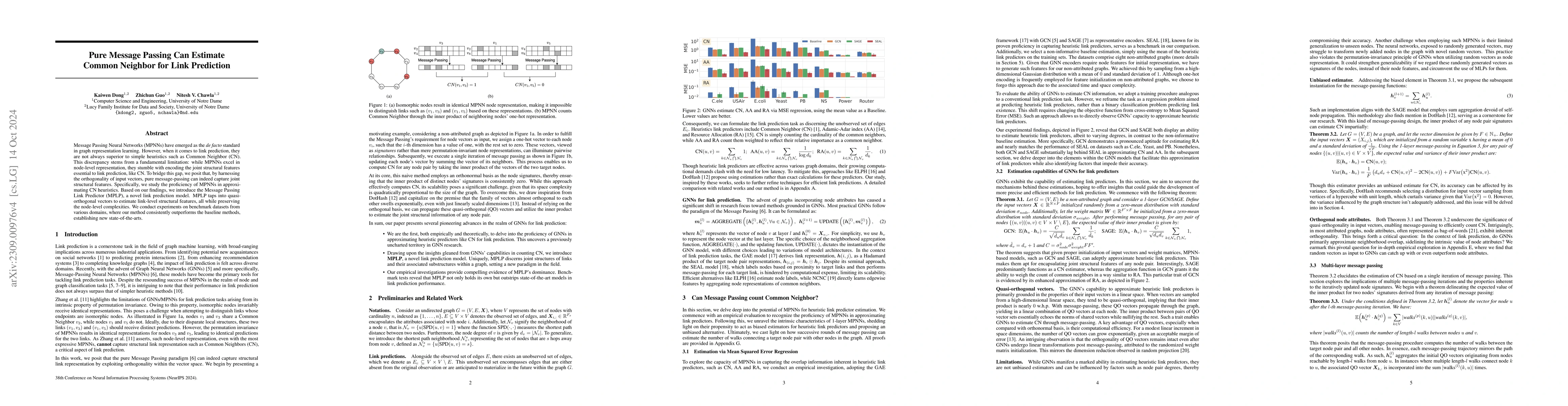 Thumbnail for Pure Message Passing Can Estimate Common Neighbor for Link Prediction