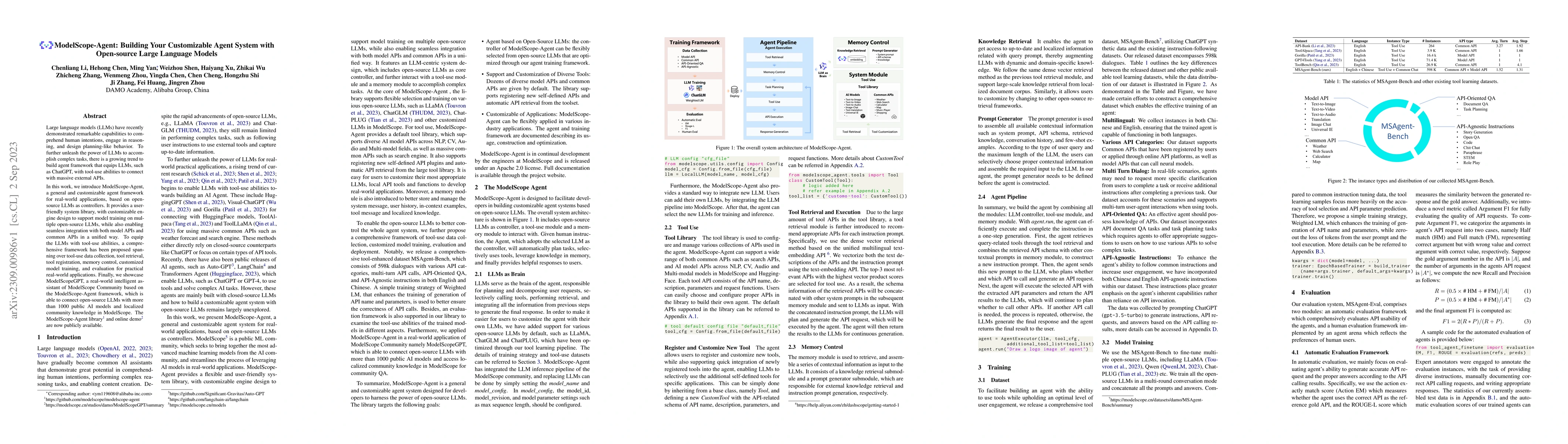 Thumbnail for ModelScope-Agent: Building Your Customizable Agent System with
  Open-source Large Language Models