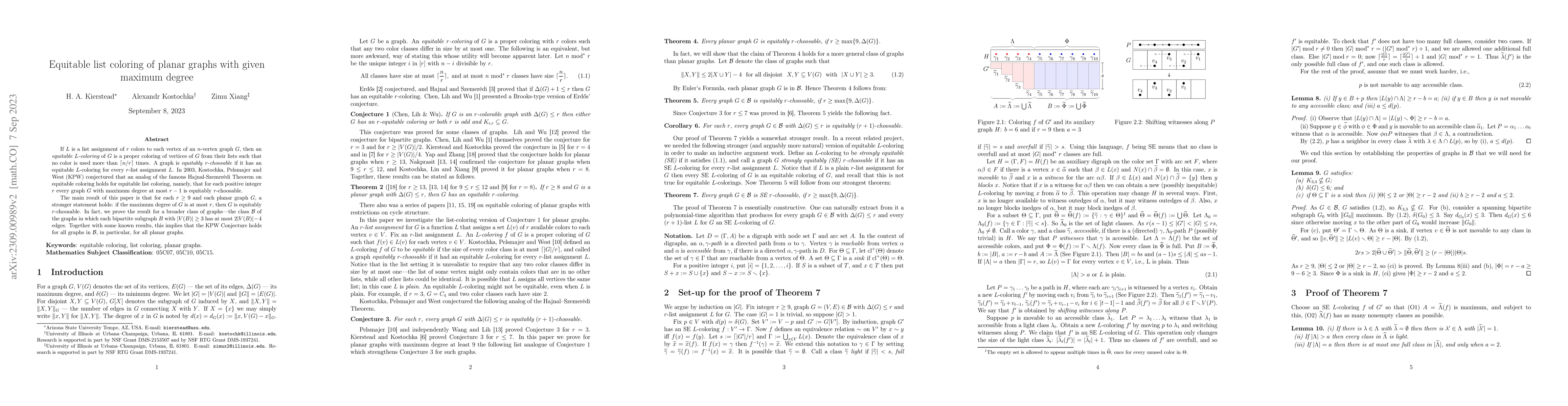 Thumbnail for Equitable list coloring of planar graphs with given maximum degree