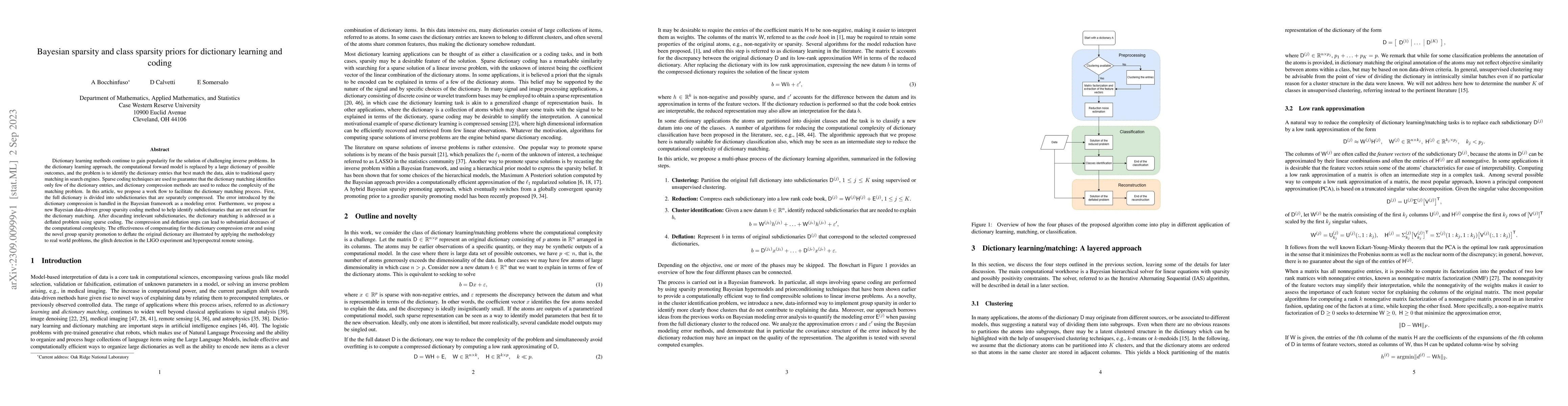 Thumbnail for Bayesian sparsity and class sparsity priors for dictionary learning and
  coding