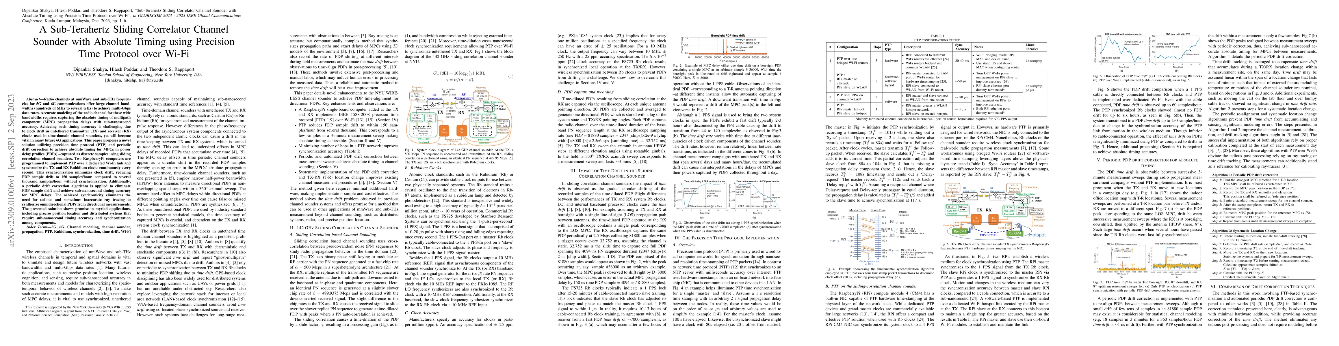 Thumbnail for A Sub-Terahertz Sliding Correlator Channel Sounder with Absolute Timing
  using Precision Time Protocol over Wi-Fi