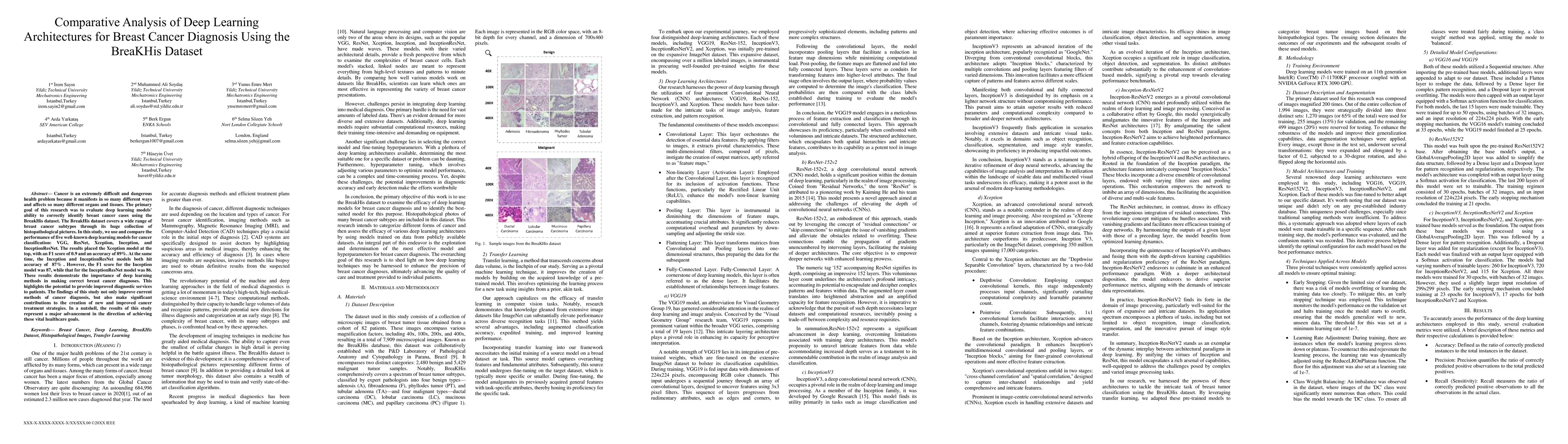 Thumbnail for Comparative Analysis of Deep Learning Architectures for Breast Cancer
  Diagnosis Using the BreaKHis Dataset