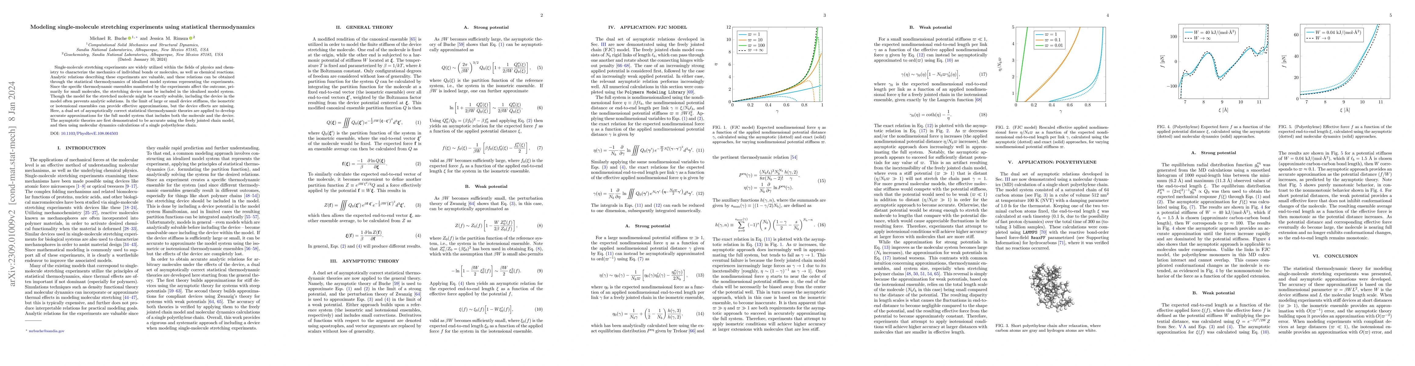 Thumbnail for Modeling single-molecule stretching experiments using statistical
  thermodynamics
