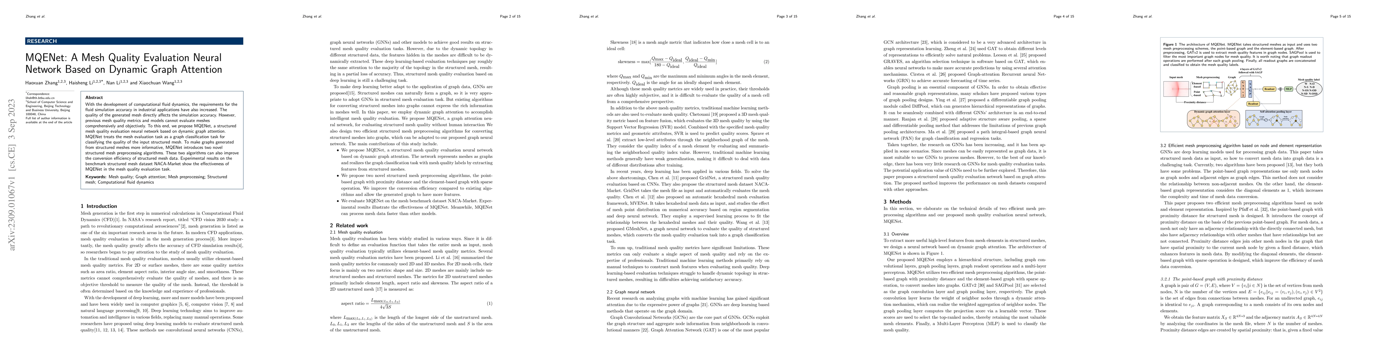Thumbnail for MQENet: A Mesh Quality Evaluation Neural Network Based on Dynamic Graph
  Attention