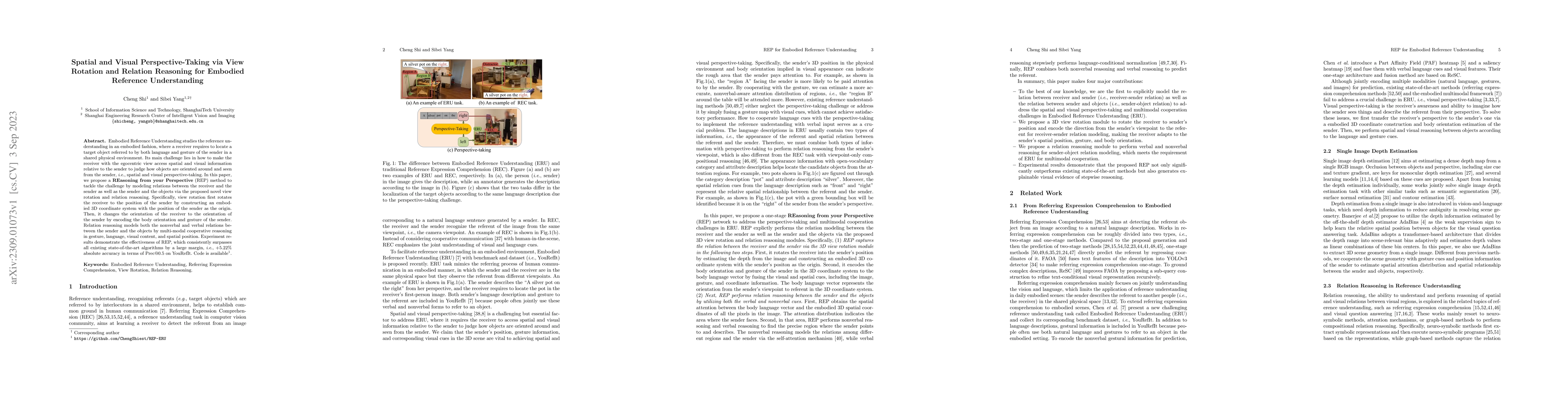 Thumbnail for Spatial and Visual Perspective-Taking via View Rotation and Relation
  Reasoning for Embodied Reference Understanding