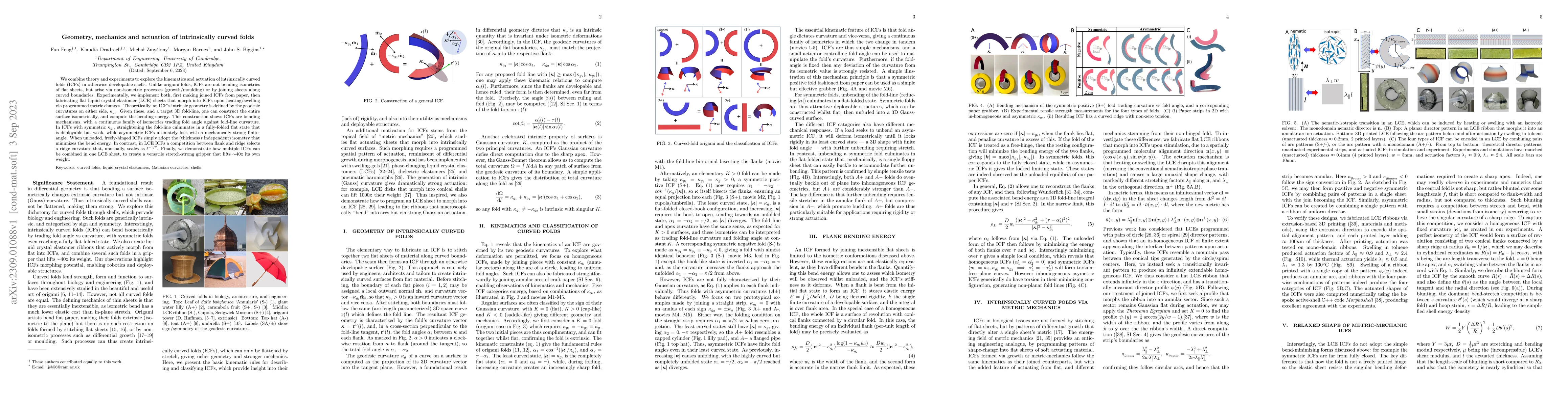 Thumbnail for Geometry, mechanics and actuation of intrinsically curved folds
