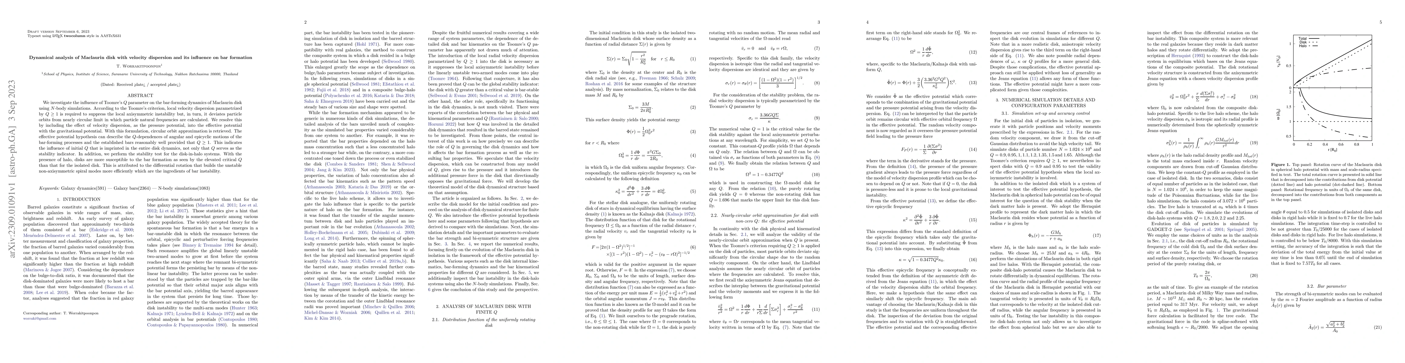 Thumbnail for Dynamical analysis of Maclaurin disk with velocity dispersion and its
  influence on bar formation