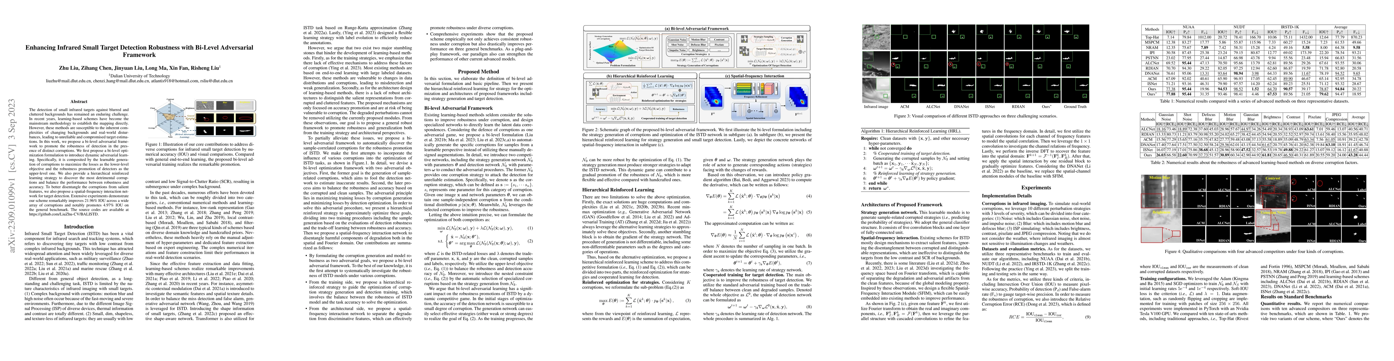Thumbnail for Enhancing Infrared Small Target Detection Robustness with Bi-Level
  Adversarial Framework
