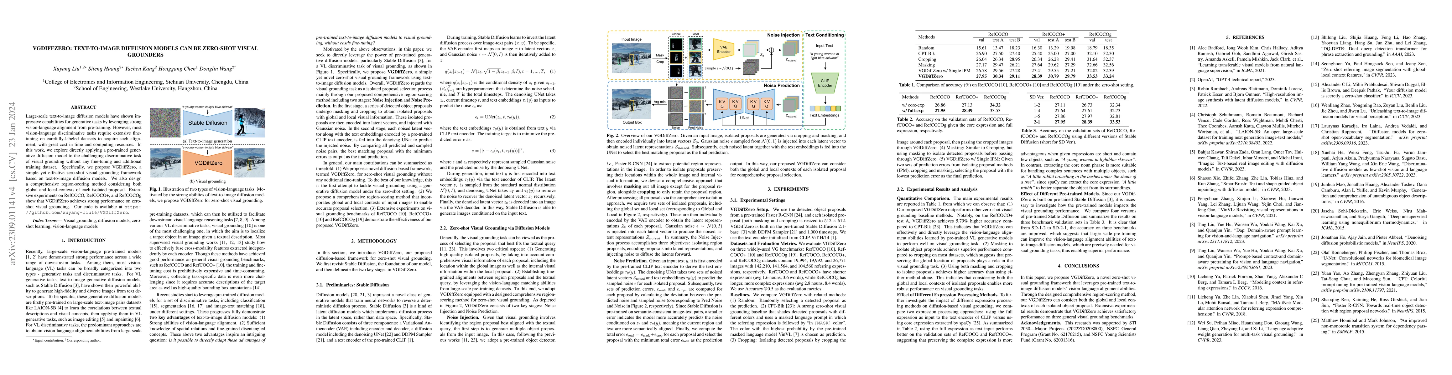 Thumbnail for VGDiffZero: Text-to-image Diffusion Models Can Be Zero-shot Visual
  Grounders