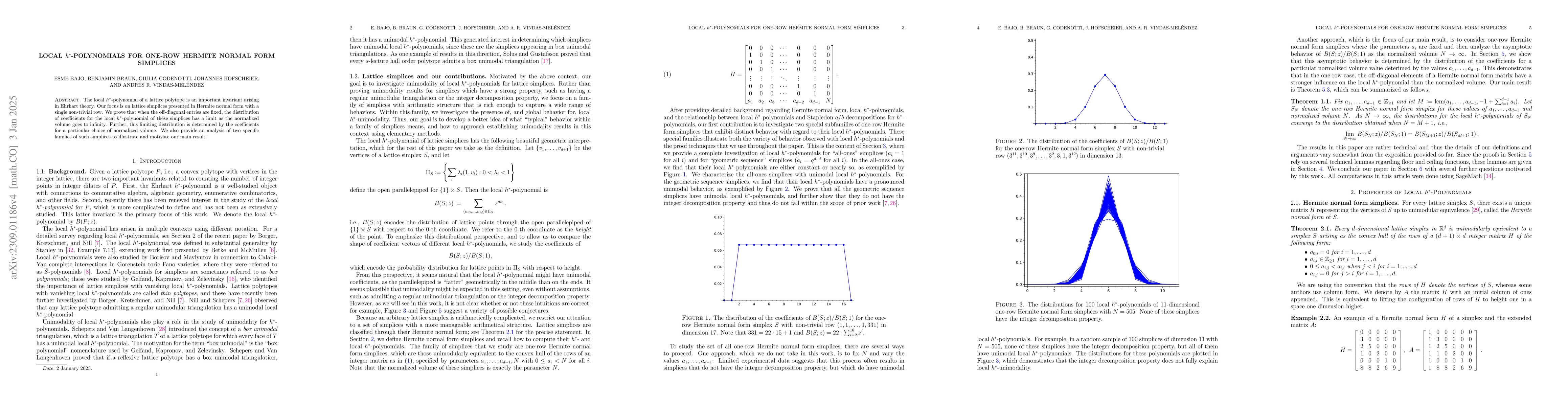 Thumbnail for Local $h^*$-polynomials for one-row Hermite normal form simplices