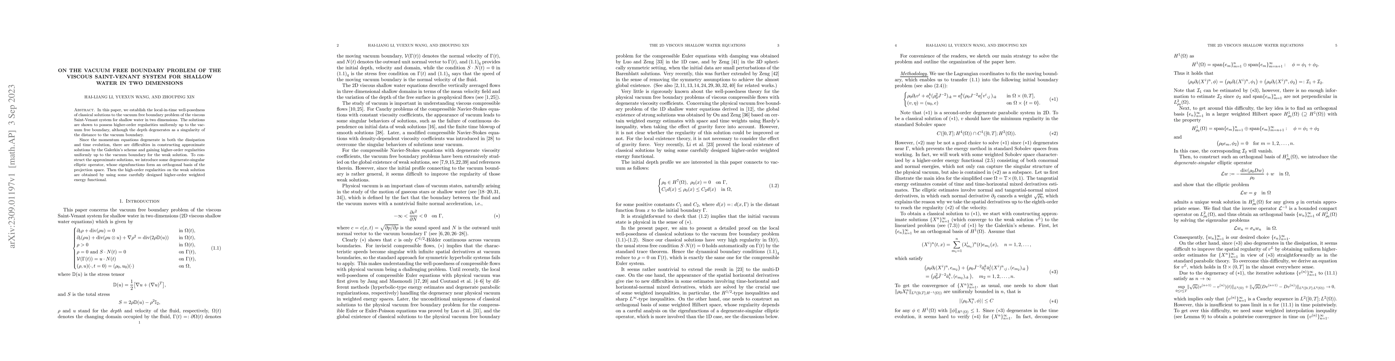 Thumbnail for On the vacuum free boundary problem of the viscous Saint-Venant system
  for shallow water in two dimensions