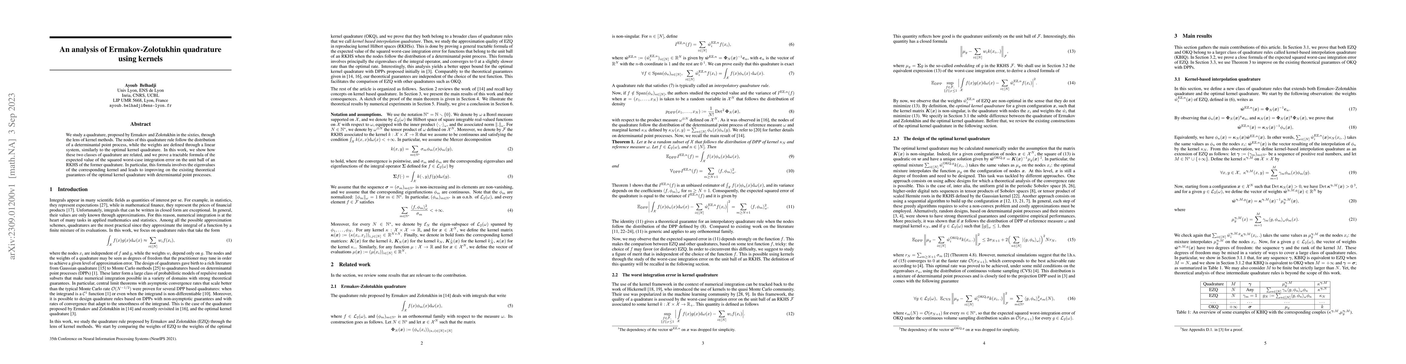 Thumbnail for An analysis of Ermakov-Zolotukhin quadrature using kernels