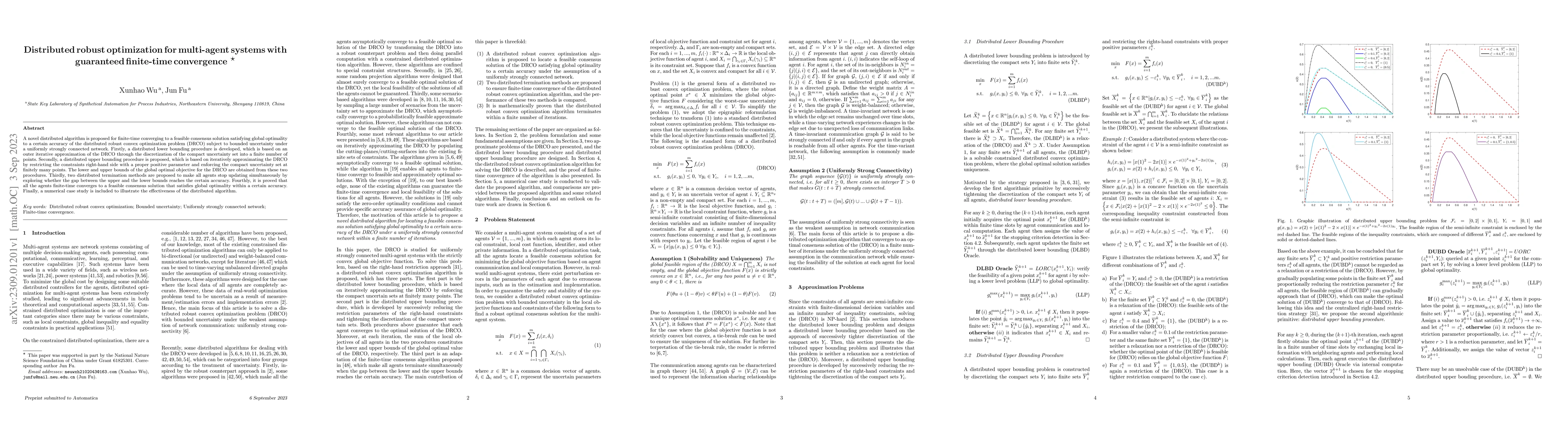 Thumbnail for Distributed robust optimization for multi-agent systems with guaranteed
  finite-time convergence