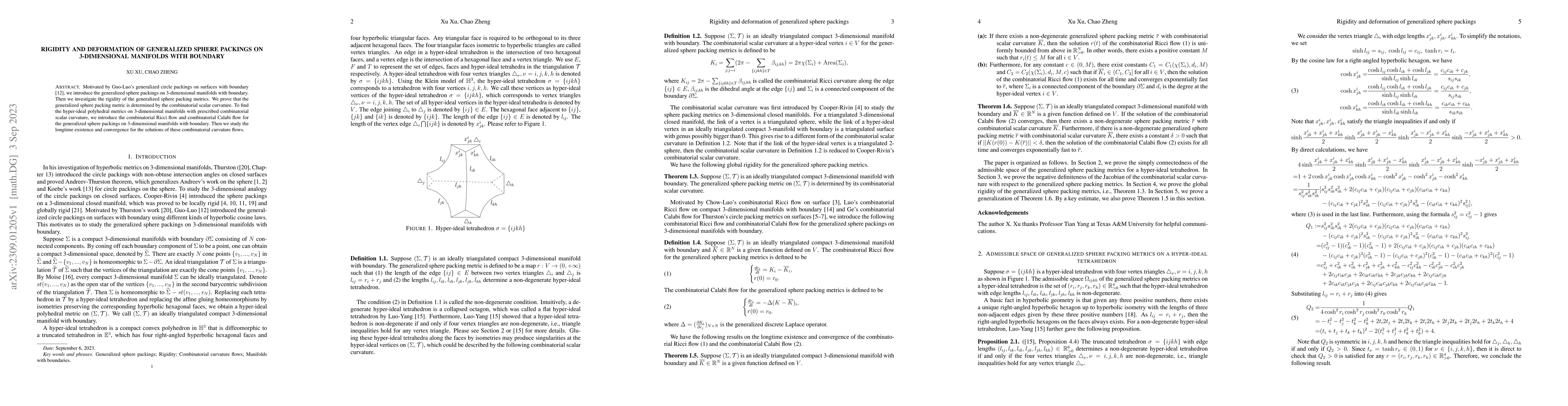 Thumbnail for Rigidity and deformation of generalized sphere packings on 3-dimensional
  manifolds with boundary